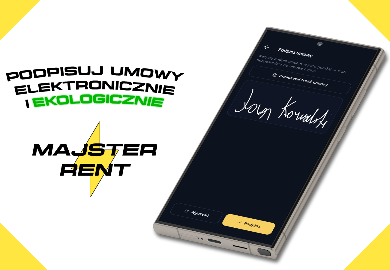 Podpisuj umowy elektronicznie w apce Majster Rent